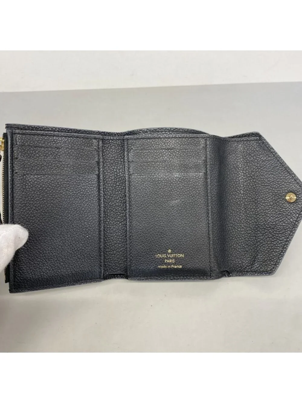 Louis Vuitton Trifold Wallet Monogram Empreinte Portefeuille Victorine Noir